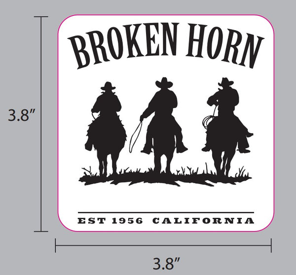 Broken horn Logo Sticker - 3 Cowboys - Broken horn