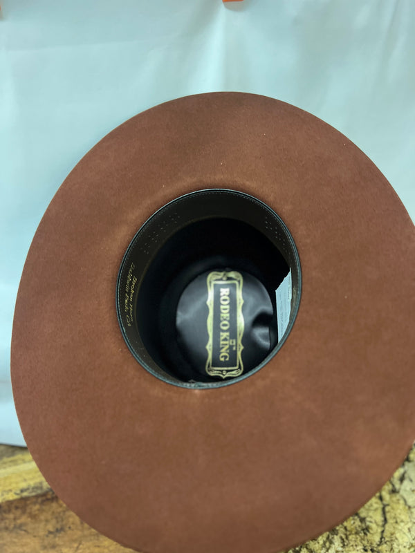 Rodeo King Open Crown 7X Beaver - Rust - Broken horn