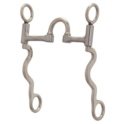 Pro Series Long 8 1/4" Cheek Horse Bit, Brushed Stainless - Broken horn
