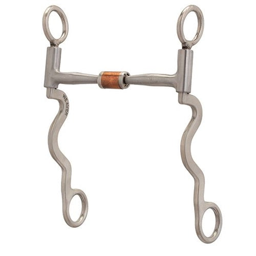 Pro Series Long 8 1/4" Cheek Horse Bit, Brushed Stainless - Broken horn