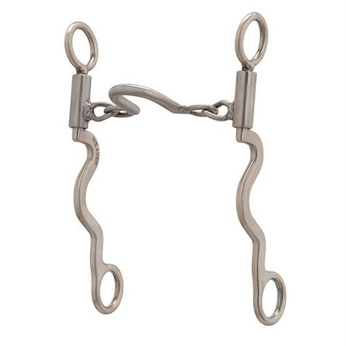 Pro Series Long 8 1/4" Cheek Horse Bit, Brushed Stainless - Broken horn
