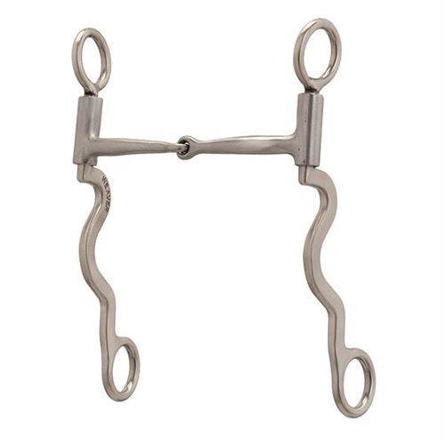 Pro Series Long 8 1/4" Cheek Horse Bit, Brushed Stainless - Broken horn
