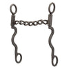 Pro Series Long 8-1/4" Cheek Horse Bit Buffed Black - Broken horn
