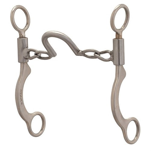 Pro Series Short 6-1/2" Cheek Horse Bit Brushed Stainless - Broken horn