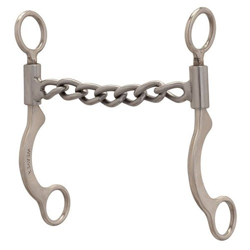 Pro Series Short 6-1/2" Cheek Horse Bit Brushed Stainless - Broken horn
