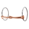 Professional Ring Snaffle Bit 5" Copper Mouth - Broken horn