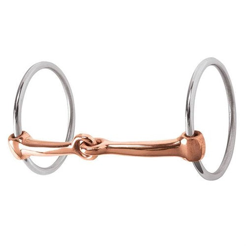 Professional Ring Snaffle Bit 5" Copper Mouth - Broken horn