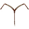 Turquoise Cross Aztec Contoured Breast Collar - Broken horn