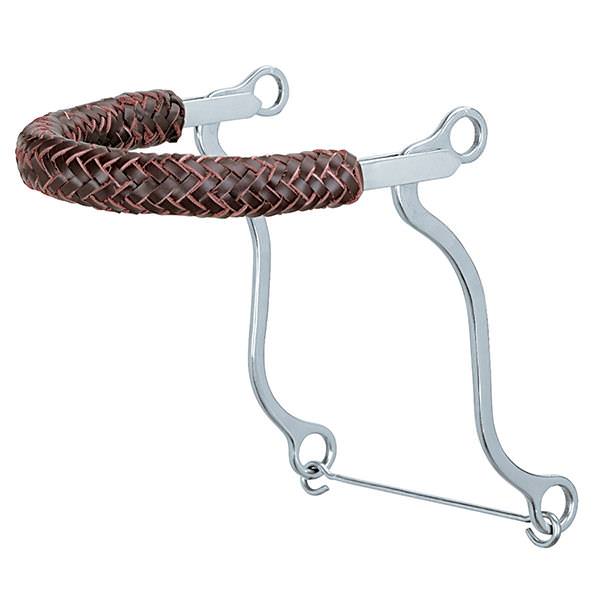 Hackamore with Braided Leather Noseband - Broken horn