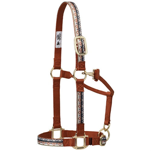 Nylon Adjustable Patterned Halter - Broken horn