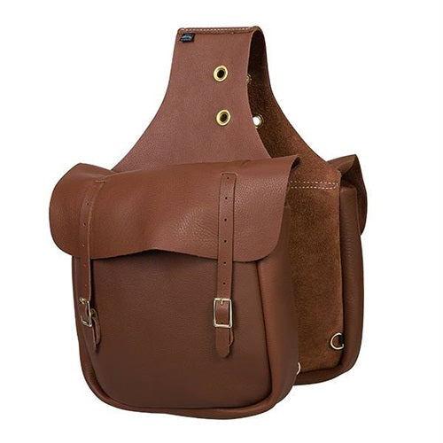 Chap Leather Saddle Bag, Brown - Broken horn