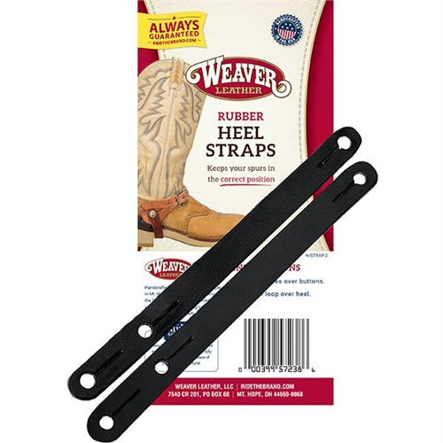 Heel Straps, Black Rubber - Broken horn