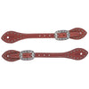 Mens Flared Buttered Harness Leather Spur Straps - Broken horn