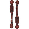 Turquoise Cross Pioneer Spur Straps - Broken horn