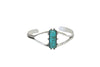 Burnished Silver Cuff with Rectangular Turquoise Stone - Broken horn