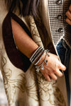 Gold Plated Burnished Concho Charm Bracelet - Broken horn