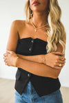 Gold Plated Dainty Rhinestone Horseshoe Chain Bracelet - Broken horn