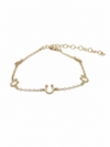 Gold Plated Horseshoe Charm Bracelet - Broken horn