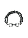 Strand Faux Navajo Pearl Bracelet w/ Silver Bit Charm - Broken horn