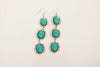 3 Tier Turquoise Earring on Fishhook - Broken horn