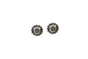 Burnished Silver Flower Post Earring - Broken horn