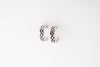 Gold Plated Diamond Stamped Hoop Earring - Broken horn