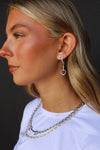 Gold Plated Equestrian Bit Drop Post Earrings - Broken horn