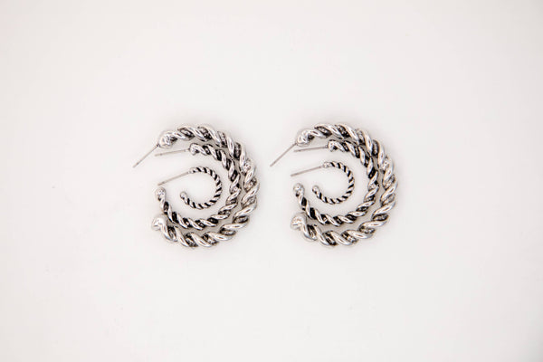 Gold Plated Twisted Hoops - 3 Pack - Broken horn