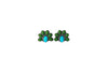 Turquoise and Green Half Flower Post Earring - Broken horn