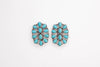 Turquoise Oval Cluster Post Earring - Broken horn