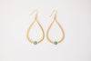 White Gold Plated Hammered Teardrop Earring on Fishook - Broken horn
