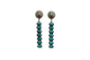 7 Stone Turquoise Earring on Silver Burst Post - Broken horn