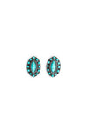 Elongated Turquoise Post Earring - Broken horn