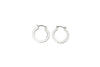 Silver Matte Scalloped Hoop Earring - Broken horn