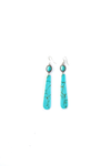 Turquoise Slab Earring on Fishhook - Broken horn