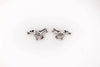 White Gold Plated Burnished Running Horse Earring - Broken horn
