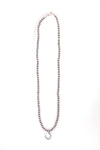 Faux Navajo Pearl Necklace w/ Silver Horseshoe Charm - Broken horn