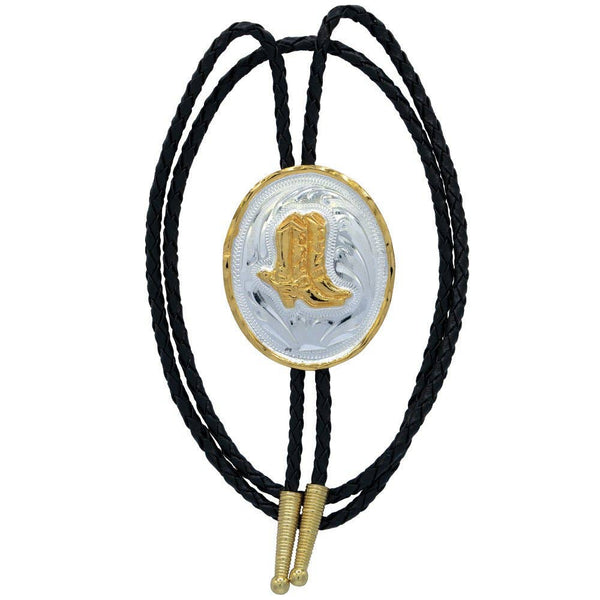 Boots German Silver Oval Bolo Tie