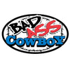 Bad Ass Cowboy Oval Sticker - Broken horn