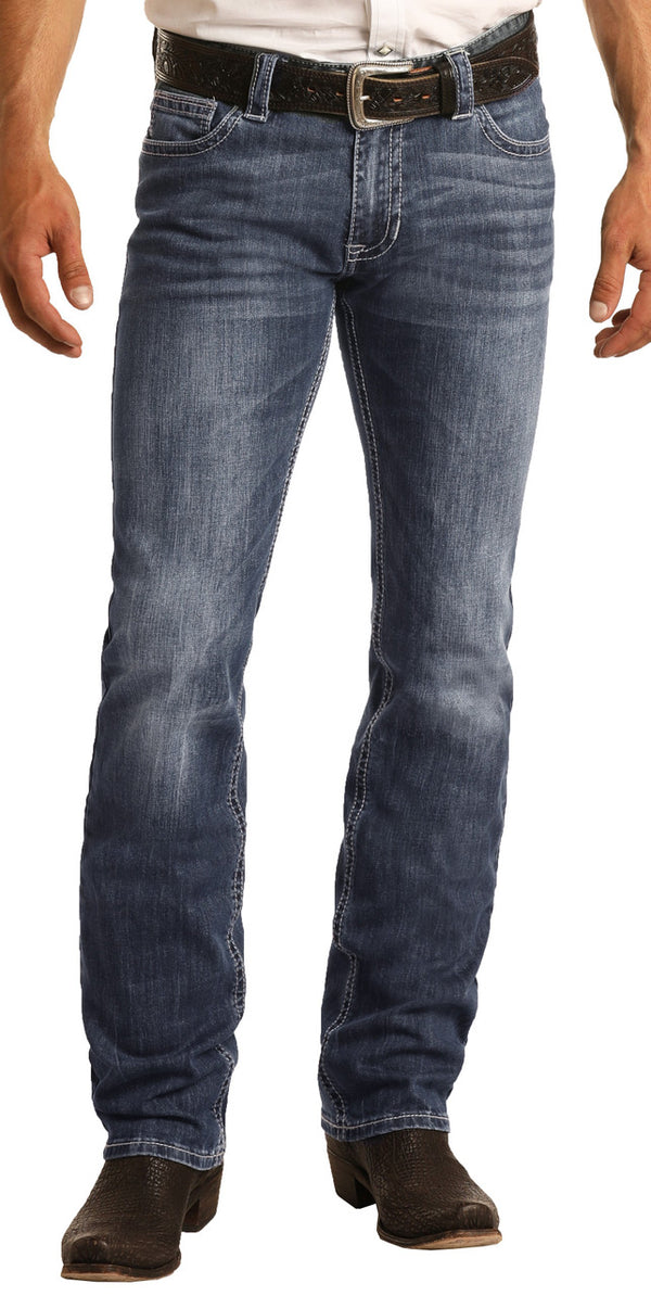 Rock N' Roll Slimfit Stretch Revolver Straight Bootcut Jean - Broken horn