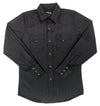 Boy's Tone/Tone Black Snap Shirt - Broken horn
