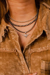 Longhorn Pearl Pendant Choker Necklace - Broken horn