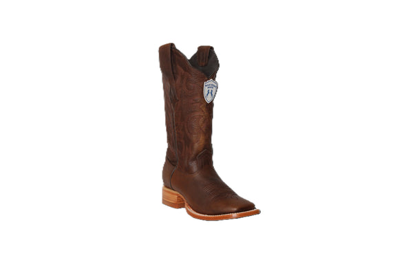 Range Ladies Wide Square Boot - Walnut - Broken horn