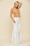 Boho Denim Vest Top with Lace Up Sides - Broken horn