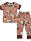 Boots Cactus Skull Rodeo Kids Western Pajamas - Broken horn