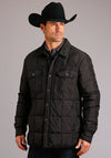 Stetson Mens Black Quilted Poly Jacket