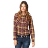 Wrangler Womens Essential Shirt - Tan/Burgundy