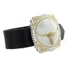 Two Tone Cowboy Cameo Longhorn Steer Buckle