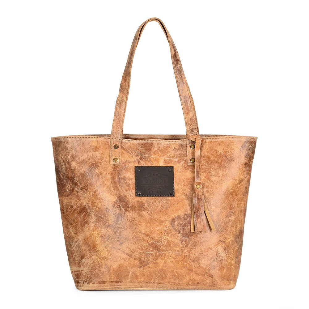 Corral Tote Bag Distressed Cowhide Leather