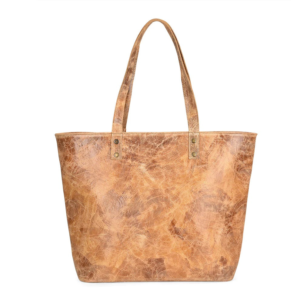 Corral Tote Bag Distressed Cowhide Leather